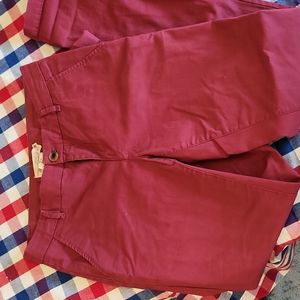 H&M Burgundy Straight Leg Mid Rise Khaki Pants Size 4